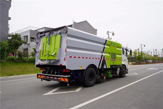 16 CBM মিউনিসিপ্যাল ​​স্যানিটেশন ট্রাক হুইলবেস 5000mm 210 HP সুইপার ক্লিনিং ট্রাক